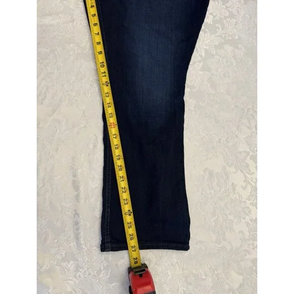 Lee Plus 22W Petite Mid Rise Reg Fit Straight Dark Blue Jeans Stretch New W Tag - Picture 10 of 10